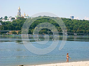 city Ã¢â¬â¹Ã¢â¬â¹beach at Hydropark in the city of Kiev, summer 2017